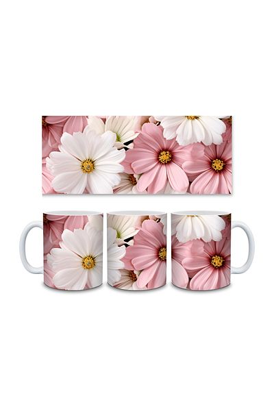 Evion Floral Pattern 3D Print Porcelain Mug Mug - Gift Mug - Printed Mug