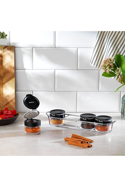Schafer Clark Spice Set with Stand 85 ml 5 Pieces-Black