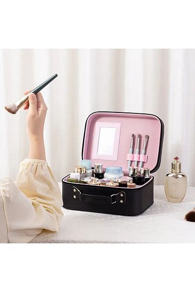 CEDAN Geantă de depozitare cosmetice de mare capacitate pentru călătorie - Organizator despărțitor pentru geantă de machiaj