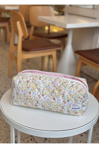 Batekso Yellow Daisy Pattern Travel Case for Hair Styler - XL Size