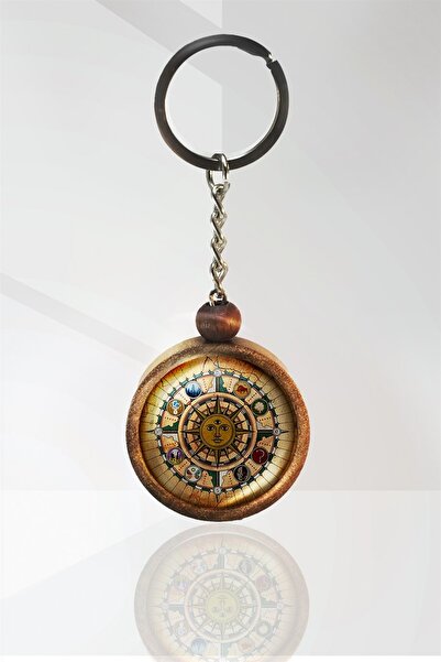 Tahtakolik Pusula Ahşap Anahtarlık Tek Ebat N11.16855