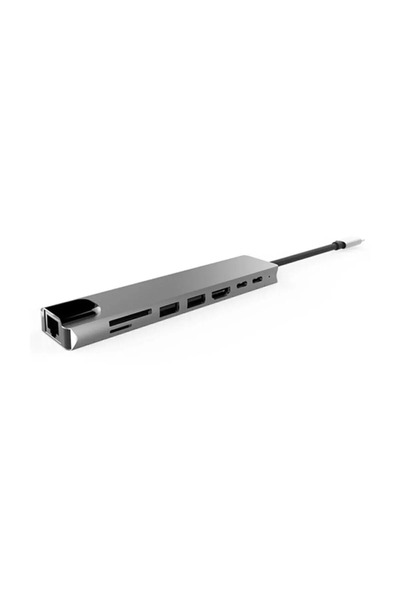 YclShop 8 In 1 Ethernet Sd Usb Type C Hub Hdmı Girişli Macbook Çevirici