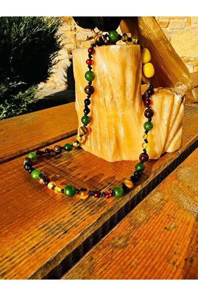 Doğal Taş Dünyası Sertifikalı Bebek Kehribar Kolye Kehribar - Yeşim - Kaplan ...