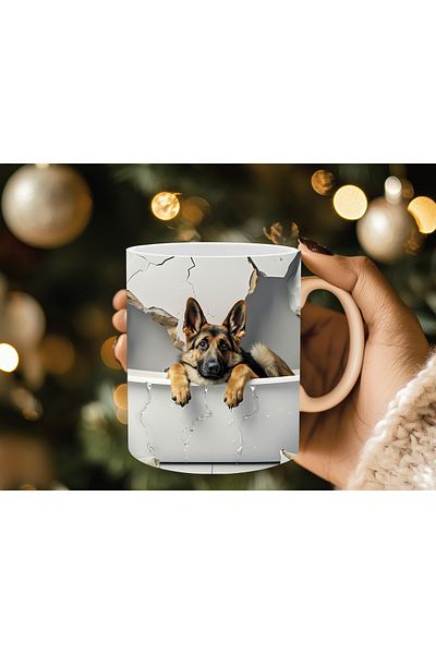 Evion Dog in a Tub 3D Porcelain Mug - Gift Mug - Printed Mug