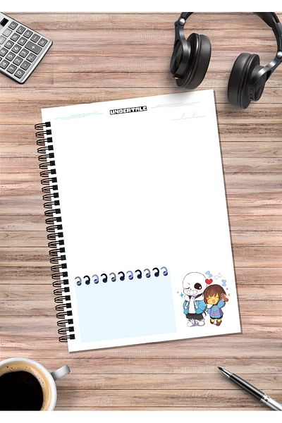 mertfigur Undertale Frisk Sans Anime Spiral Notebook A5 (50 Sheets)