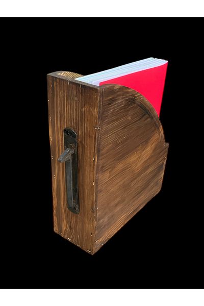 depo haki 30.5X10X26.5 Cm. Metal Handle Wooden Binder