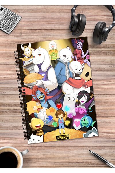 mertfigur Undertale Frisk Sans Anime Spiral Notebook A5 (50 Sheets)