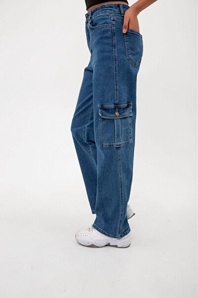 BROSERER بنطلون نسائي من Dream Tess Blue Ortya Blue مصنوع من الليكرا بدون جيب...