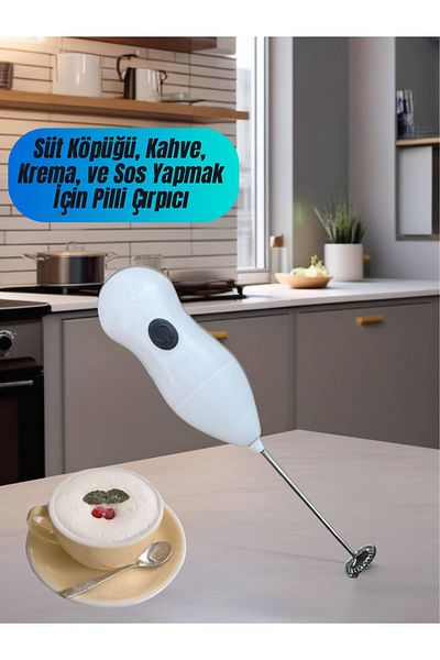 MEDUSHOP White Barista Foam - Wireless & Battery Operated, Milk, Coffee, Egg, Sauce, Cream Frother