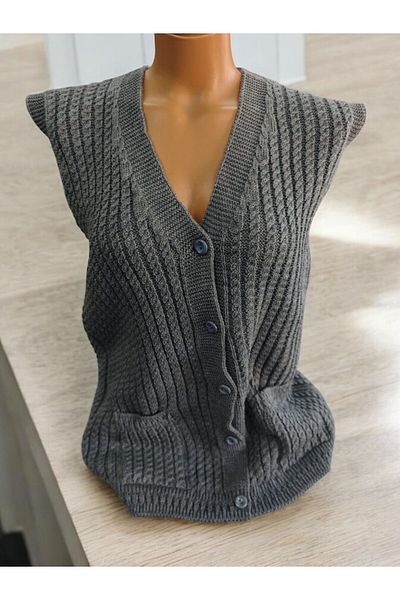 TUTUYA TEXTIL Hair Knitted Dowry Daily Pocket Knitwear Mother's Vest