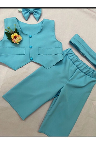 NA ADDESIGN Синій смокінг для хлопчика, жилет і бантик-пояс - комплект для ме...