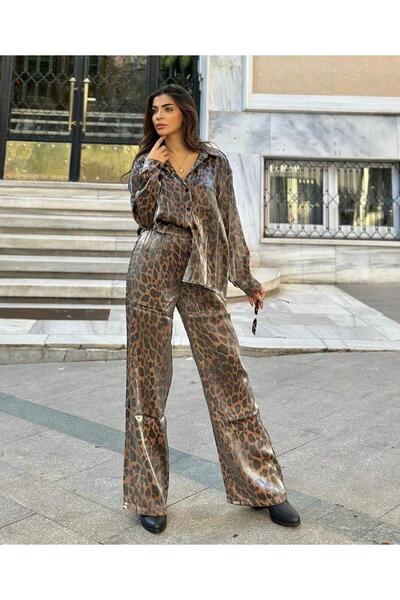 FEMİAS Desenli Parlak Pantolon