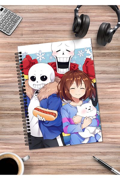 mertfigur Undertale Frisk Sans Anime Spiral Notebook A5 (50 Sheets)