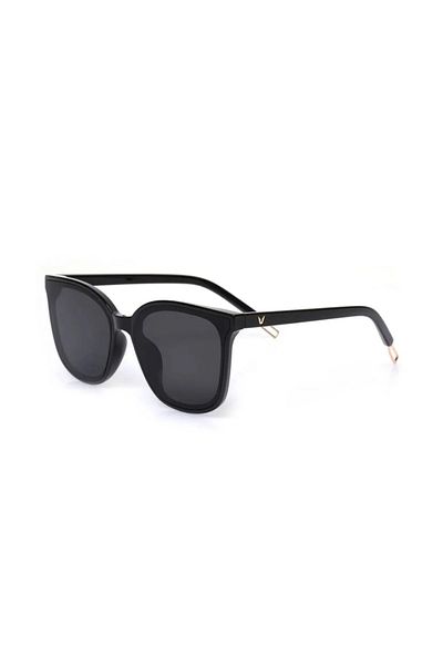 Nilu Moda Set of 2: Thick Framed Gold Detail & Classic Black Sunglasses