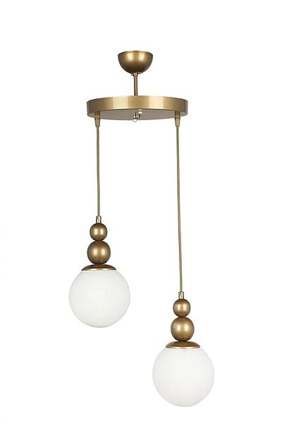 Semboldekor 2-Piece Eksitme Camber Pendant Chandelier (White Glass)