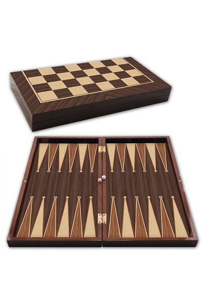 BE ACTİVE Walnut Colored Cafe Backgammon