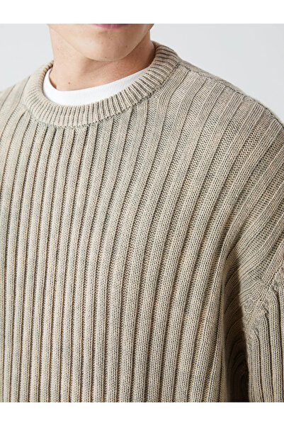 LC Waikiki XSIDE Bej Bisiklet Yaka Uzun Kollu Erkek Triko Kazak