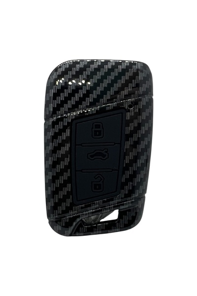 LUXE AKSESUAR Volkswagen- Skoda - Θήκη από ανθρακόνημα για Smart 3 με 3 κουμπιά