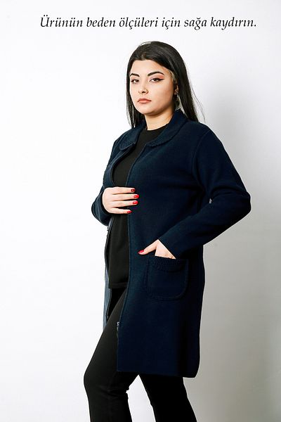 Laden Knitwear Women's Long Thick Woolen Handcrafted Furry Winter Soft Long Mother Cardigan