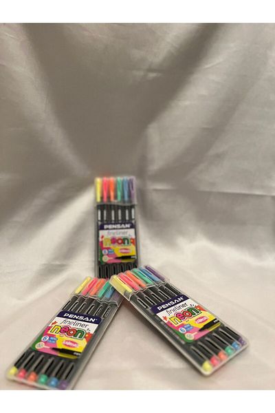Pensan Neon 6 Colors Fineliner 0.4 mm Pvc Case