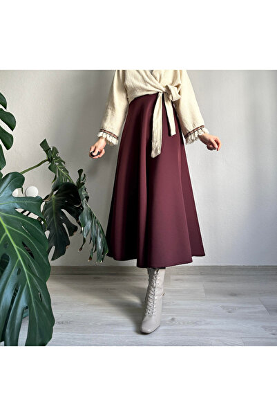 Molly Nelly Women's Puff Scuba Hijab Flared Skirt