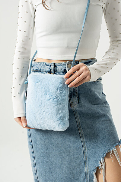 NBİBAGS geantă de damă mini sling cu curea peluș