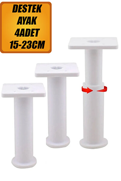 NUBLADO Golwo Ayarlanabilir Destek Ayağı 15 X 23 Cm Beyaz Ayak Mobilya Kanepe...