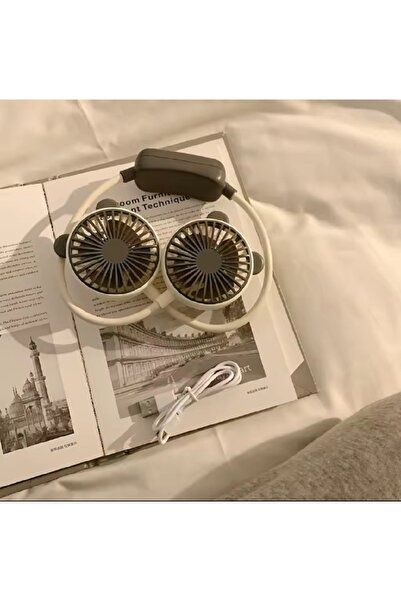 hediyeconcepti 1 Adet Mini Asılı Boyun Fanı USB Ayarlanabilir Klima Boyun Ban...