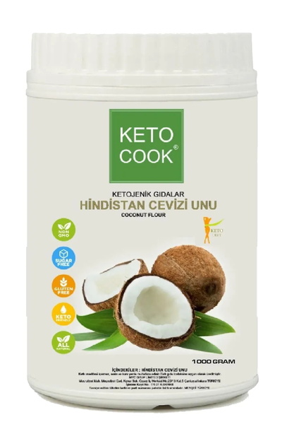 KetoCook Ketojenik Glutensiz Hindistan Cevizi ( Coconut Flour )unu 1000 gram