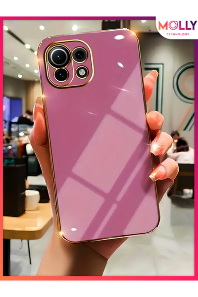 Molly Technology Xiaomi Mi 11 Lite Için Lila Kenarları Gold Detaylı Lüks Sili...