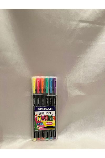 Pensan Neon 6 Colors Fineliner 0.4 mm Pvc Case