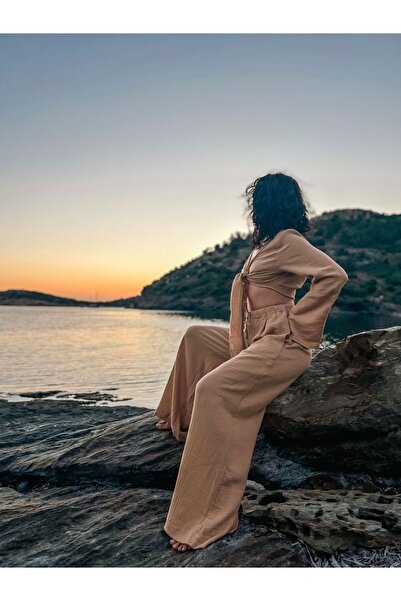 Tfifty Muslin Short Crop Blouse - Spanish Sleeves and Tie-up