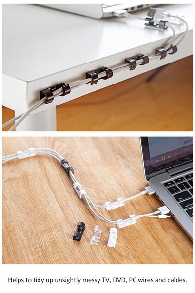 Ardinyo 20 Pieces Cable Fixer - Wall Tile and Glass Cable Holder Clips