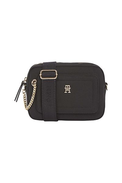 Tommy Hilfiger Női lánc kiegészítő részletes állítható pánt fekete válltáska AW0AW16900-BDS