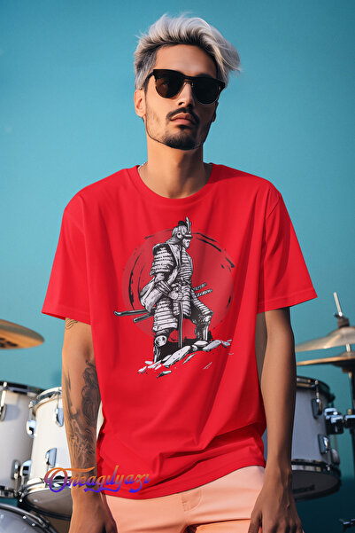 oneagılyazı Μπλουζάκι με στάμπα Σαμουράι σε μεγάλο μέγεθος