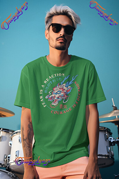 oneagılyazı Tricou supradimensionat cu imprimeu Fear Dragon