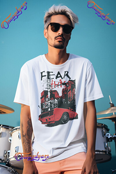 oneagılyazı Frică cu imprimeu supradimensionat tricou