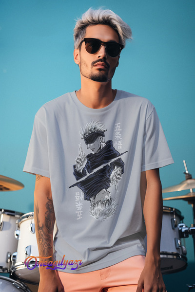 oneagılyazı تي شيرت Jujutsu Kaisen Anime مطبوع كبير الحجم