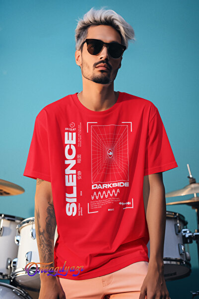 oneagılyazı Tricou oversize cu imprimeu Silence