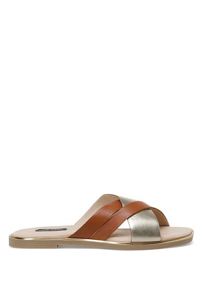 Nine West Papuci plati pentru femei Puba 2fx Gold