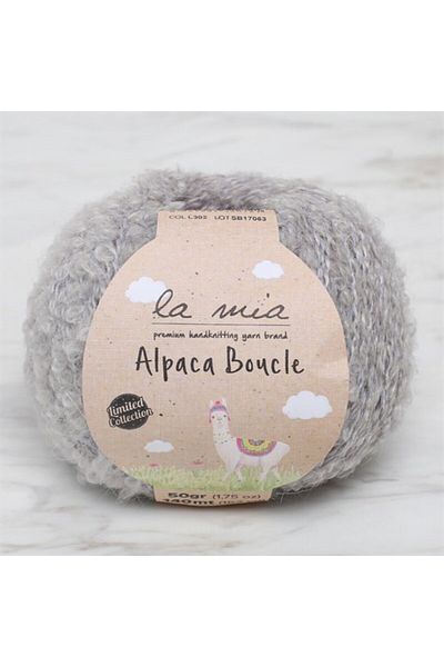 Marvona La Mia Alpaca Boucle 50 Gr Γκρι πλεκτό νήμα - L302 - 34385