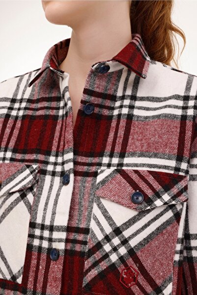 lumberjack CW80846-006 I23 Kırmızı Kadın Gömlek