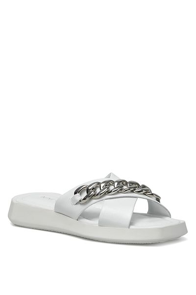 Nine West Oshael 2Fx White Women's Flat Slippers