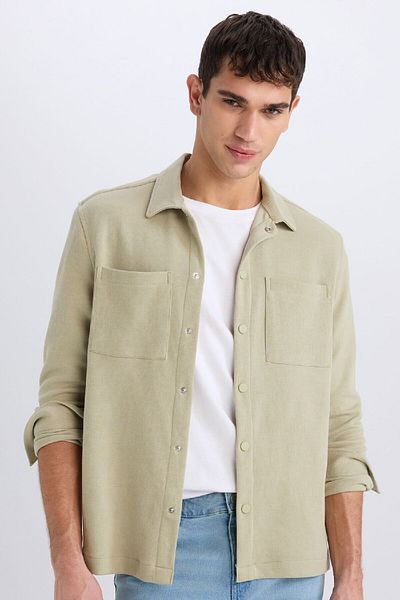 DeFacto Regular Fit Basic Solid Long Sleeve Shirt D8876Ax25Sp