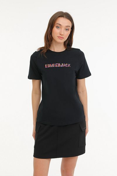 lumberjack WL VENUS 11MD1052 4FX Μαύρο γυναικείο κοντομάνικο μπλουζάκι