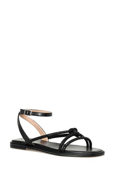 Nine West FRANKSTON 4FX Schwarze Damensandalen - Flaches Design