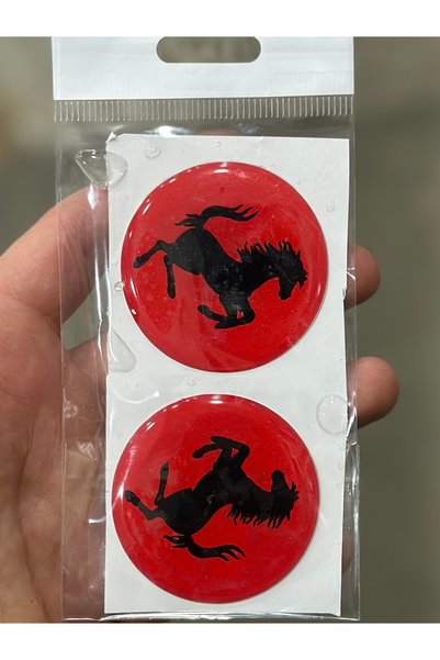 Arzu / Monero MOTOSİKLET AT (FERRARİ) LOGOLU KIRMIZI DAMLA STİCKER (ŞİŞME ETİKET)