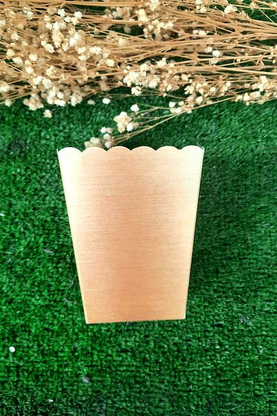 Emtory Home 8'li Gold Parlak Mısır Kutusu - Popcorn Kutusu - Doğum Günü Ikram Hediye - Orta Boy