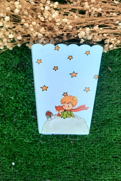Emtory Home 8-Piece Little Prince Corn Box - Popcorn Box - Birthday Treat Gift - Medium Size