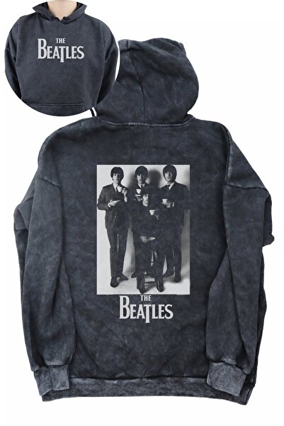 Fuddy Moda سويت شيرت بقلنسوة بطبعة خلفية للجنسين من The Beatles - هوديي كبير ...